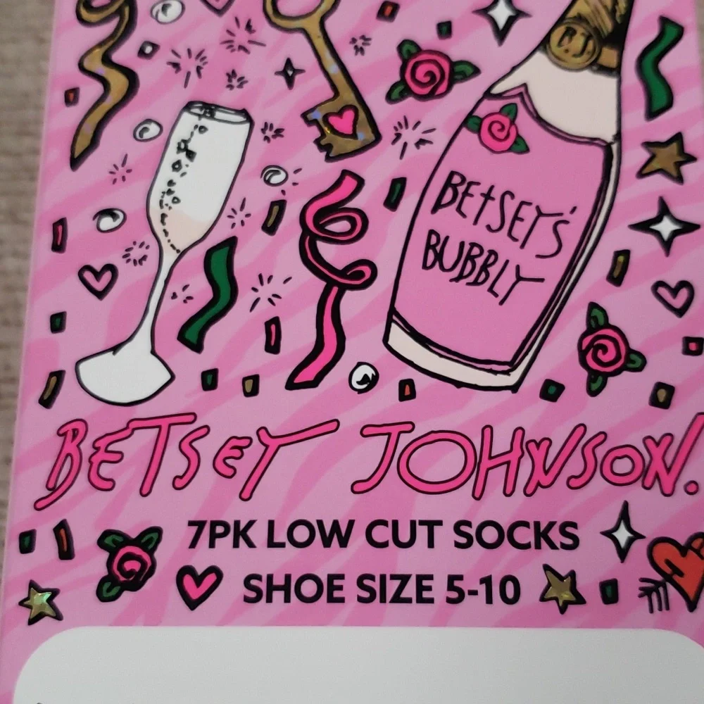 Betsey Johnson 7 pack Low Cut socks sz 5-10. New - Picture 7 of 9